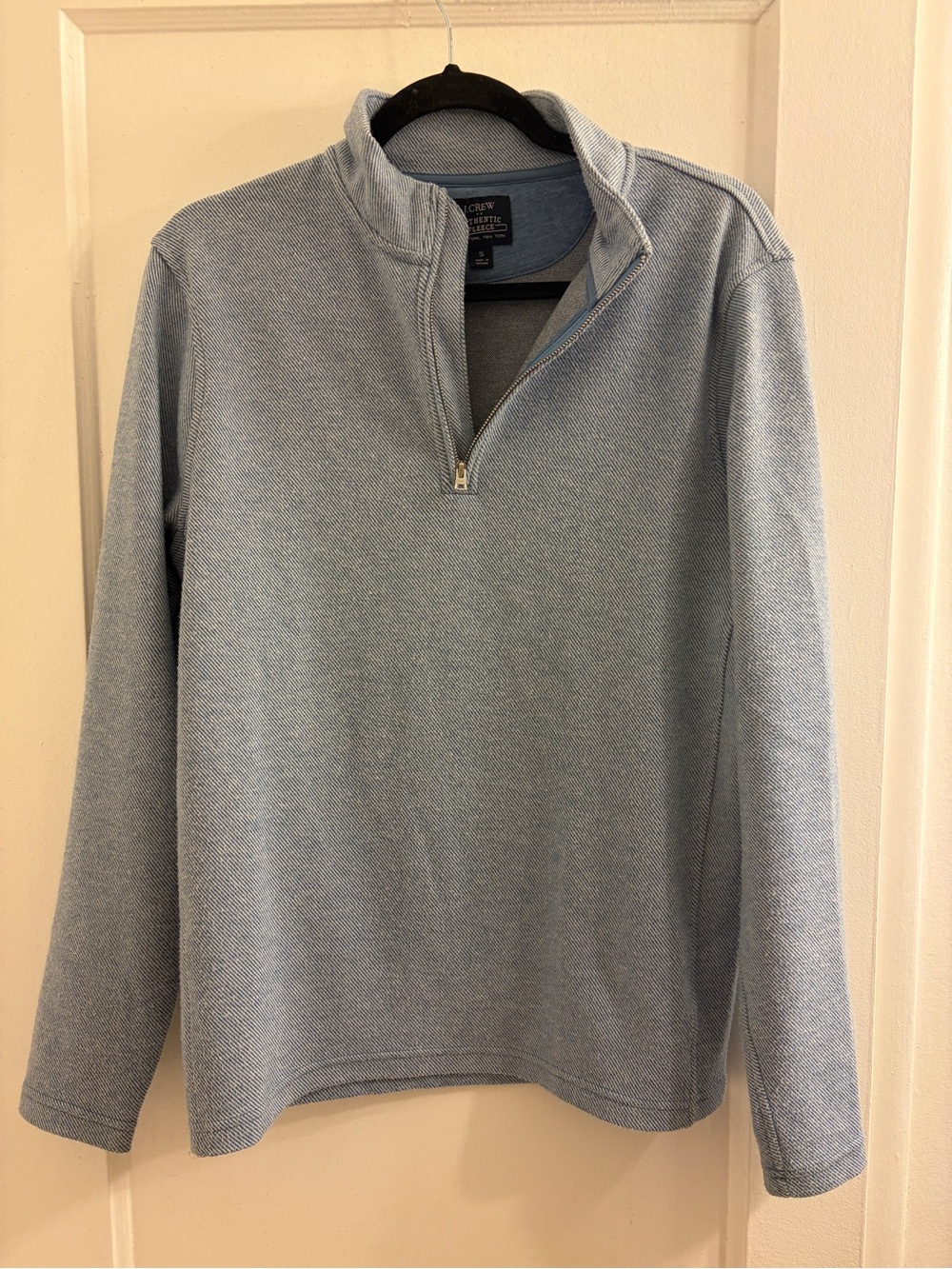J. Crew Men's Light Blue Quarter-Zip Sweater